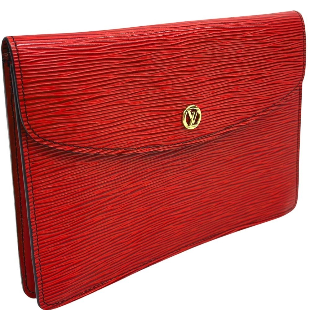 Louis Vuitton Montaigne Red Clutch Bag Shoulder Bag